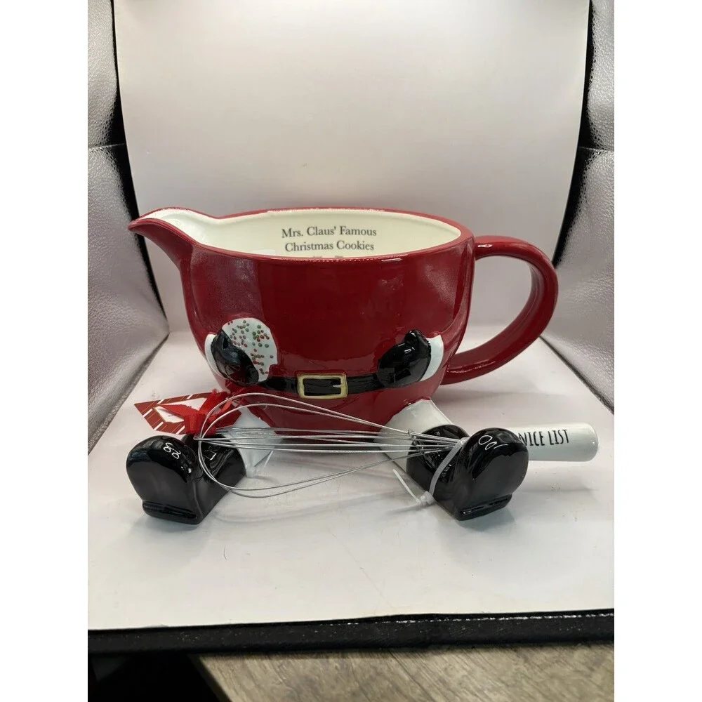 Global Design Connections Mrs. Claus Batter Bowl With Whisk NIB